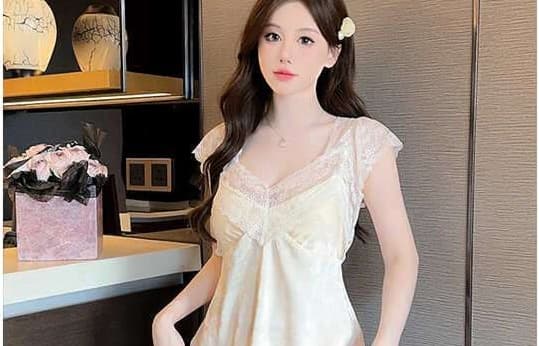 白ワンピース エレガントな花嫁風レースワンピース