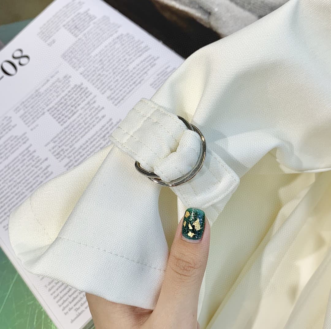白ワンピース レース刺繍入りトレンチ風マキシワンピース