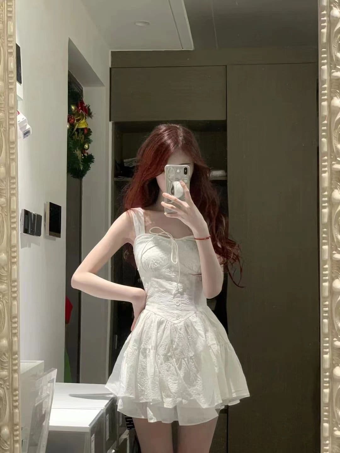 白ワンピース 優美な姫様風レースワンピース