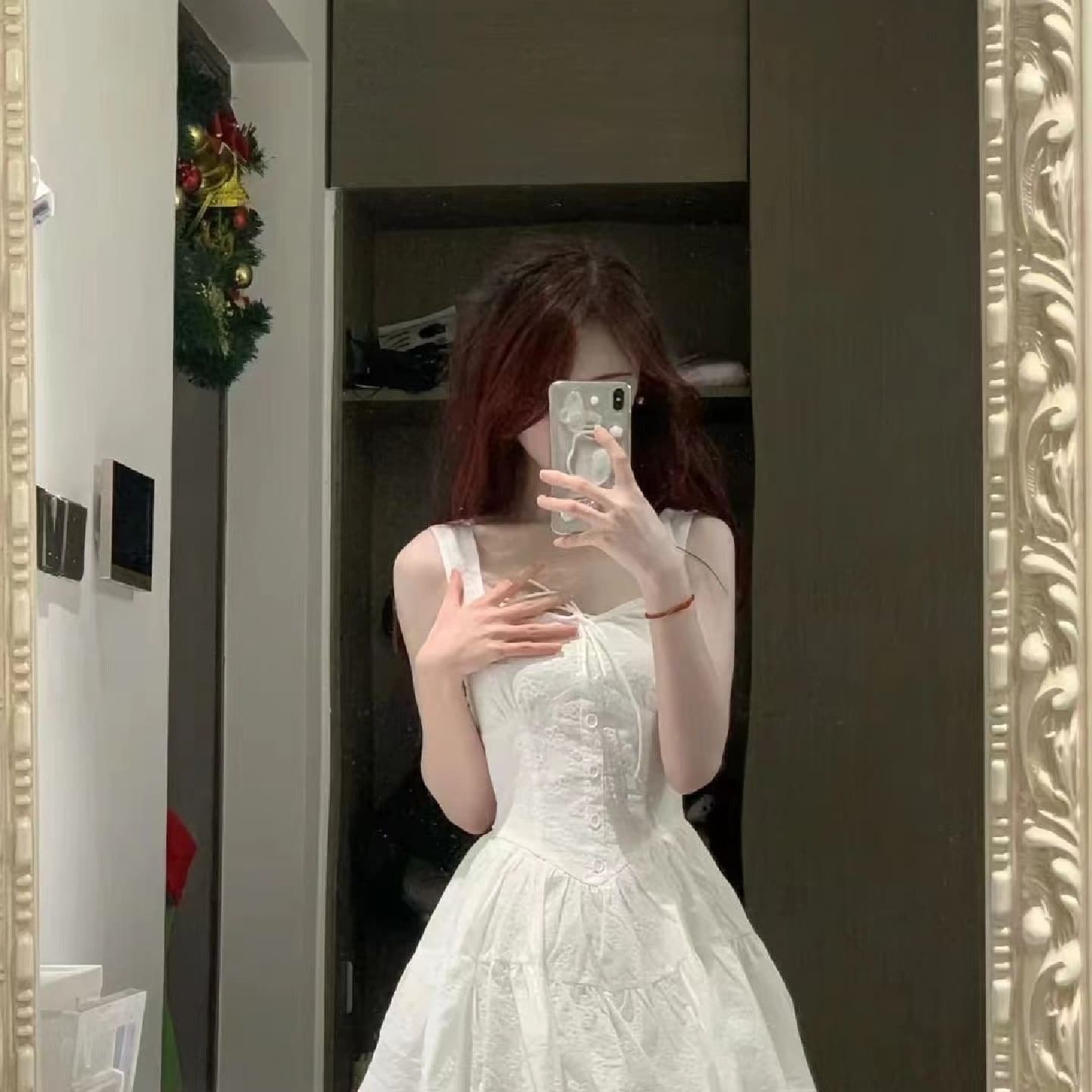 白ワンピース 優美な姫様風レースワンピース